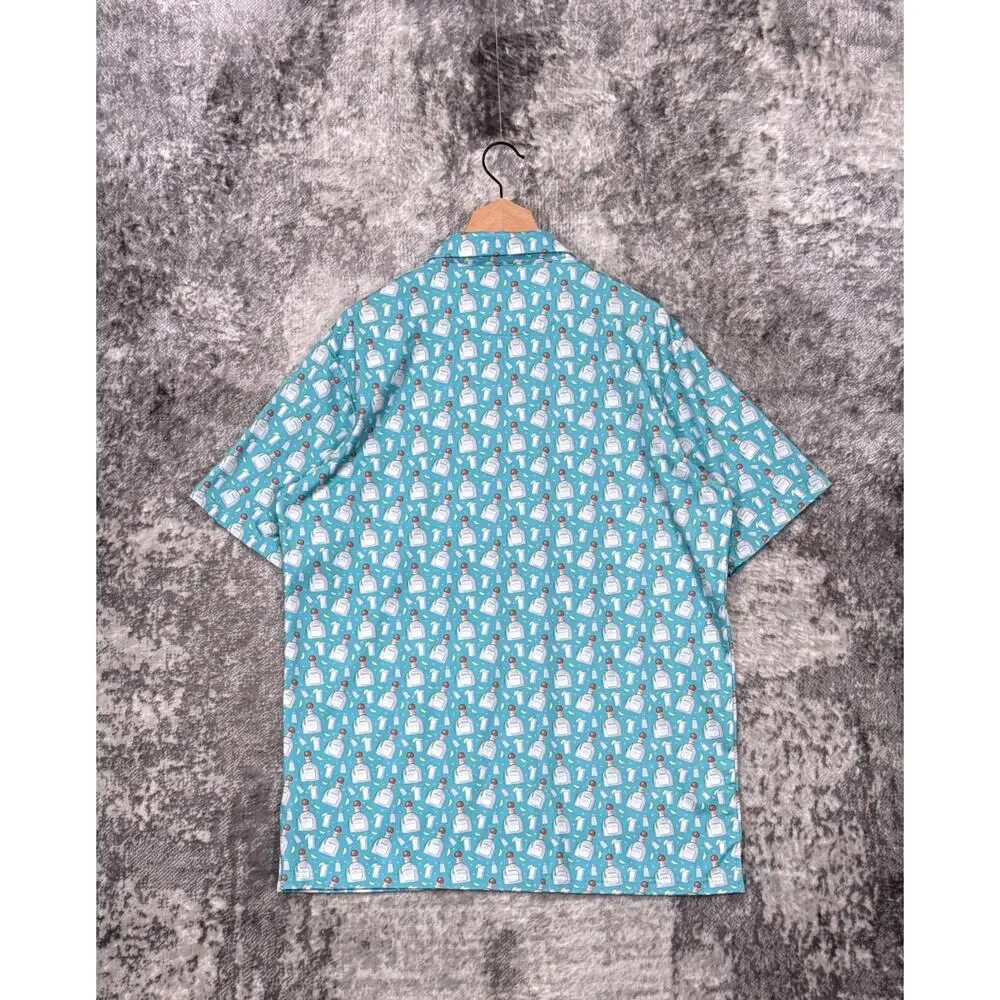 Bogey Bros Golf Polo Shirt XL Mens Performance Stretch Tequila All Over Print - Picture 3 of 8